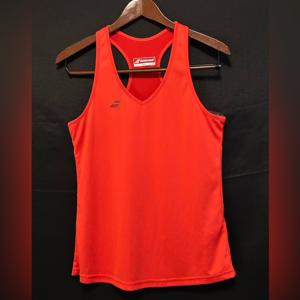 Babolat Women's Large Play Racerback Fiber Dry Tennis Active Tank Top Red 2-tone